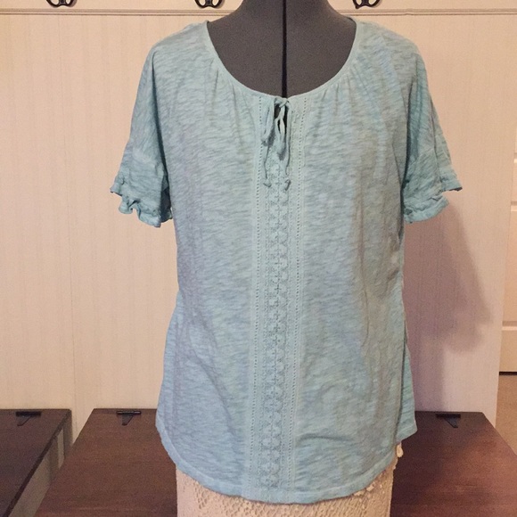 Style & Co. Tops - SOLD! Style & Co Aqua Boho Blouse, L